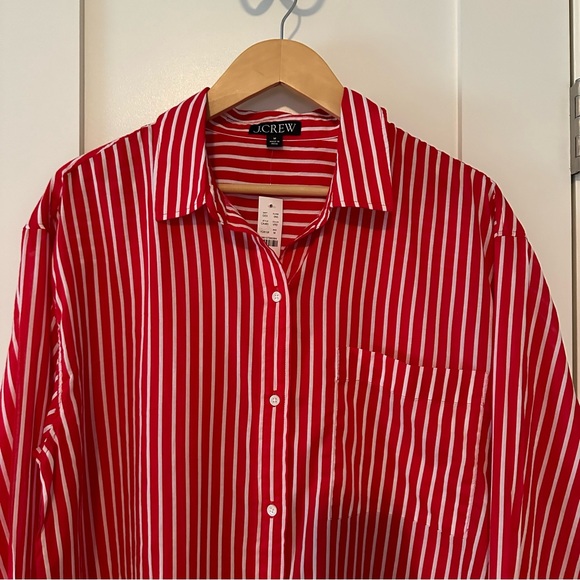 J. Crew • NWT • Cotton voile beach shirt in stripe - Picture 7 of 13